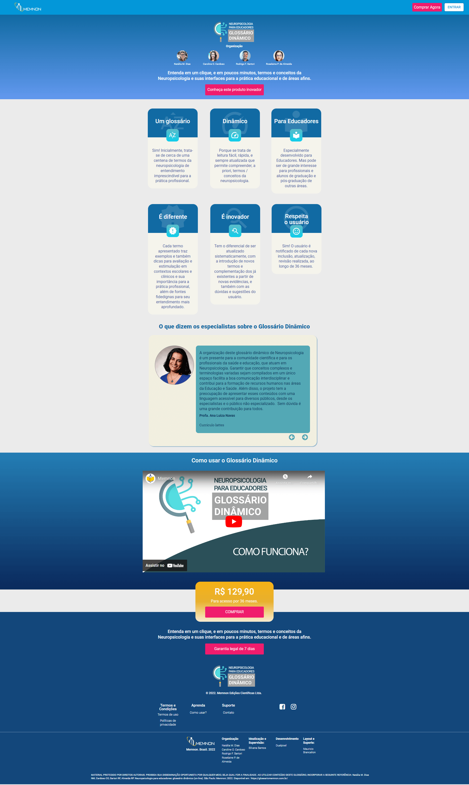 Glossário Dinâmico Especialmente desenvolvido para educadores contendo termos e conceitos da neuropsicologia.